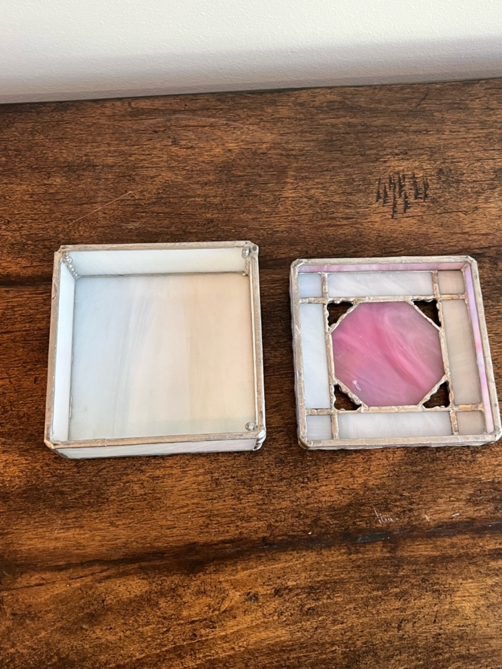 Pink Stained Glass Decorative Trinket Box - Picture 6 of 9